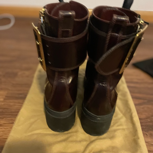 - [ ] Burberry scarcroft 50 buckle burgundy and gold size 37 1/2 $375.00 - Picture 5 of 7